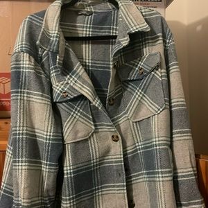 Flannel jacket super soft color: blue, grey and green